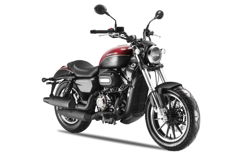 QJ Motor SRV 300, color rojo plateado